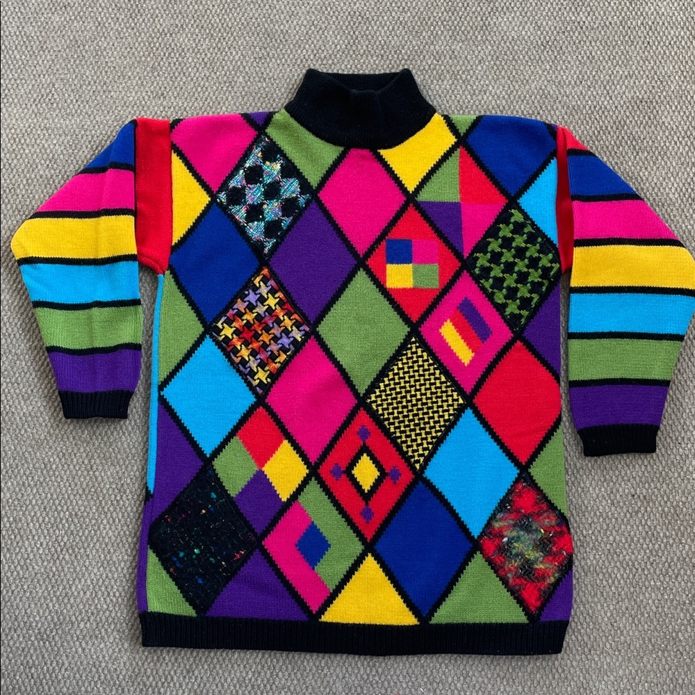 Simon Chang Multicolor Wool Sweater - Picture 2 of 12